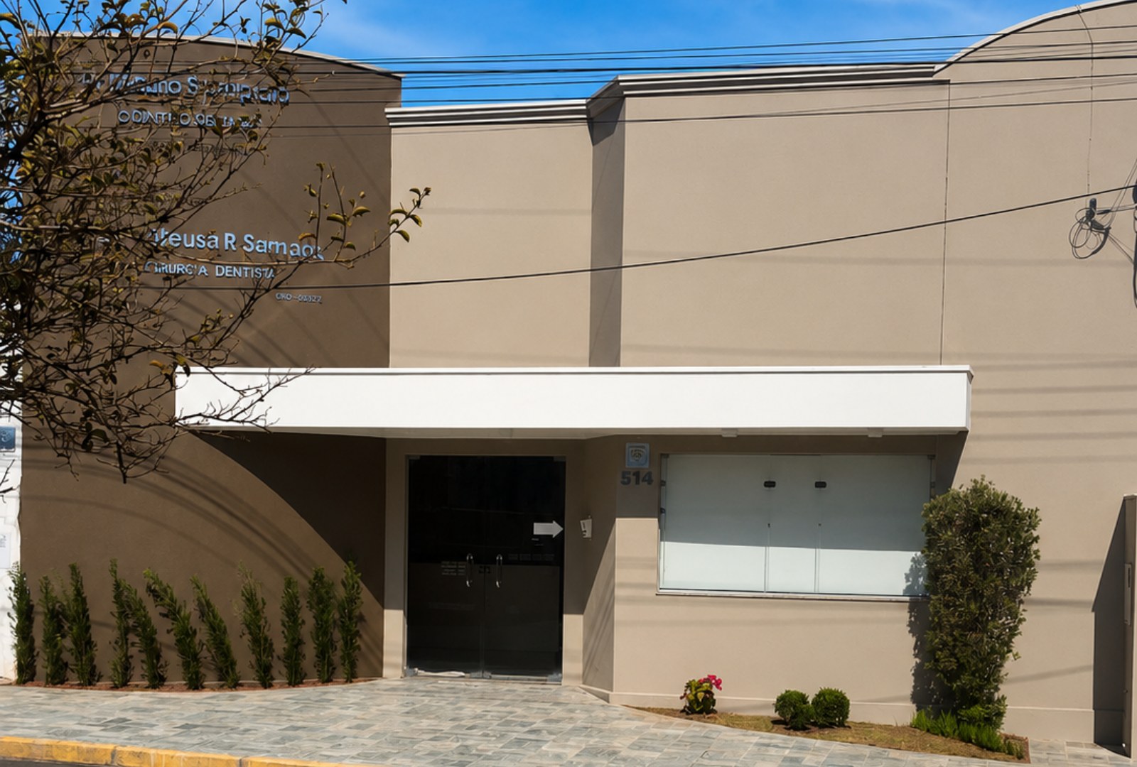 Fachada do consultório Sampaio Odontologia, em Andradina - SP
